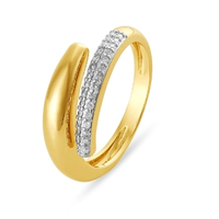 Anel em Ouro Amarelo 18K com Diamantes 