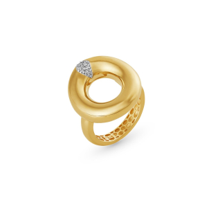 Anel em Ouro Amarelo 18K com Diamantes