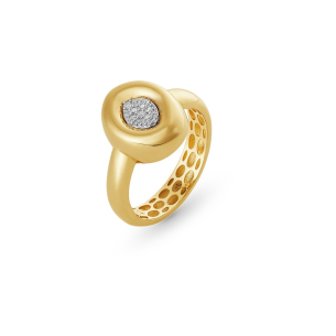 Anel em Ouro Amarelo 18K com Diamantes