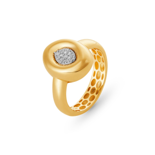 Anel em Ouro Amarelo 18K com Diamantes