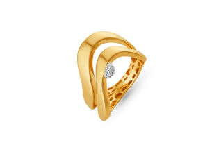 Anel em Ouro Amarelo 18K com Diamantes