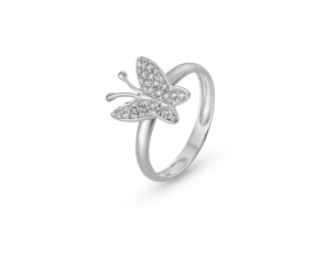 Anel em Ouro Branco 18K com Diamantes