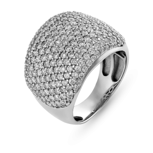 Anel em Ouro Branco 18K com Diamantes