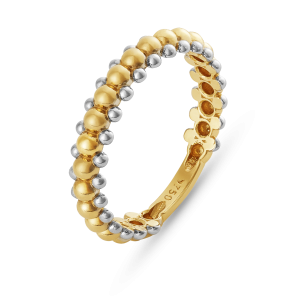 Anel Bolinhas em Ouro Amarelo e Ouro Branco 18K