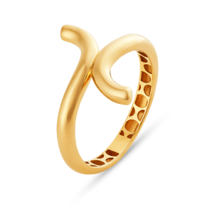 Anel Curvas Cruzadas em Ouro Amarelo 18K 