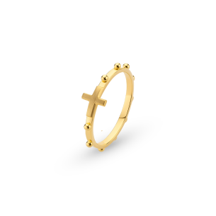 Anel com Cruz em Ouro Amarelo 18K
