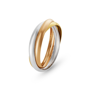 Anel Tricolore em Ouro Amarelo, Ouro Branco e Ouro Rosé 18k