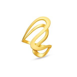 Anel Onda em Ouro Amarelo 18K 
