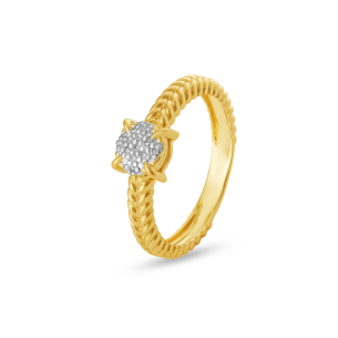 Anel em Ouro Amarelo 18K com Diamantes 