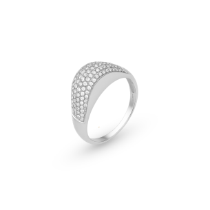 Anel em Ouro Branco 18K com Diamantes 