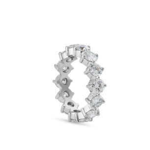 Aliança em Ouro Branco 18K com Diamantes 