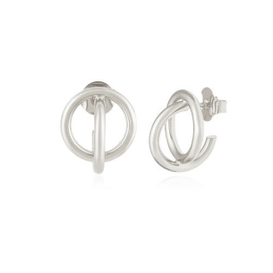 Brinco em Ouro Branco 18K entrelaçado
