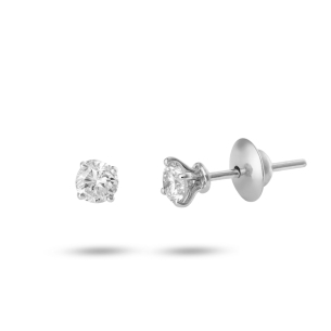 Brinco Infantil em Ouro Branco 18K com Diamantes