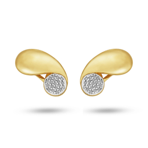 Brinco Aspas em Ouro Amarelo 18K com Diamantes