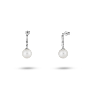 Brinco em Ouro Branco 18K com e Diamantes  