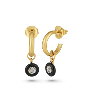Brinco Argola em Ouro Amarelo 18K com Brilhantes 