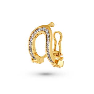 Piercing Ferradura em Ouro Amarelo 18K com Diamantes