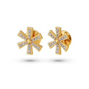 Brincos Espora em Ouro Amarelo 18K com Diamantes