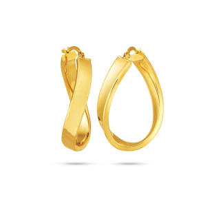 Brinco Argola Côncava em Ouro Amarelo 18k