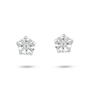 Brinco em Ouro Branco 18K com Diamante  