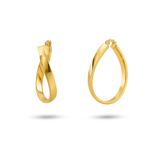 Brinco Argola Torcida em Ouro Amarelo 18K