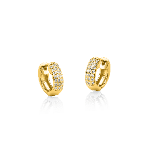 Brinco de argola em Ouro Amarelo 18K com diamantes
