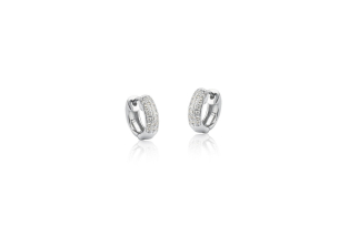 Brinco em Ouro Branco 18K18k com Diamantes