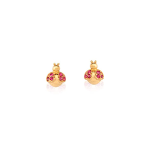 Brinco em Ouro Amarelo 18K com Rubis  