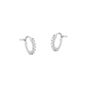 Brinco Argola em Ouro Branco 18K com Diamantes  