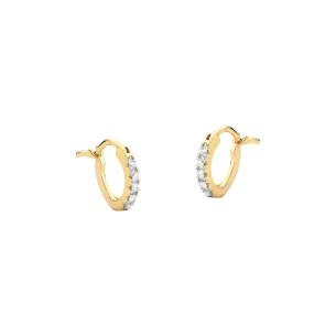 Brinco Argola em Ouro Amarelo 18K com Diamantes  