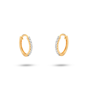 Brinco Argola em Ouro Amarelo 18K com Diamantes  
