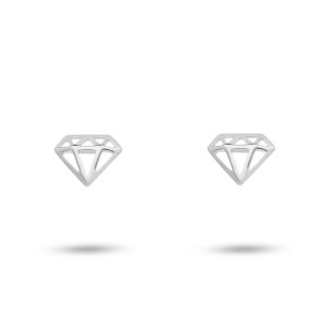 Brinco Infantil em Ouro Branco 18K diamante