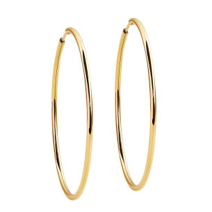 Brinco argola de ouro amarelo 18k grande