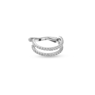 Piercing em Ouro Branco 18K filetes com brilhantes