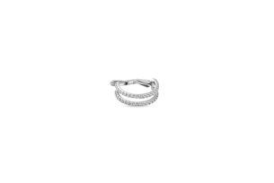 Piercing em Ouro Branco 18K filetes com brilhantes