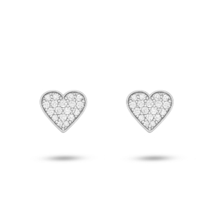 Brinco em Ouro Branco 18K com Diamantes em Pavê  