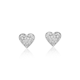 Brinco em Ouro Branco 18K com Diamantes em Pavê  