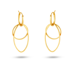 Brinco em Ouro Amarelo 18K com argolas