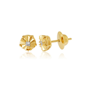 Brinco Ouro Amarelo com Diamantes - 18k