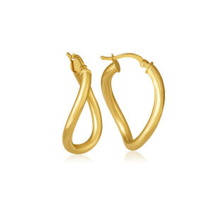 Brinco Argola Torcida em Ouro Amarelo 18k