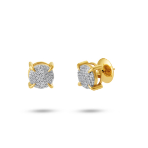 Brinco em Ouro Amarelo 18K com Diamantes em Pavê  