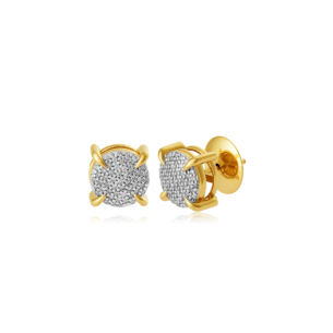 Brinco em Ouro Amarelo 18K com Diamantes em Pavê  