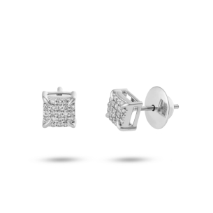 Brinco em Ouro Branco 18K com Diamantes  