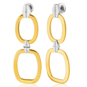 Brinco em Ouro Amarelo 18K com 0,12 ct de Diamantes