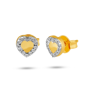Brinco Infantil em Ouro Amarelo 18K com  Diamantes  