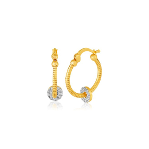 Brinco Argola em Ouro Amarelo 18K com Diamantes  