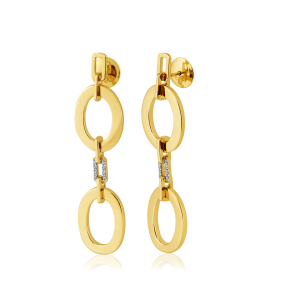 Brinco em Ouro Amarelo 18K com Diamantes