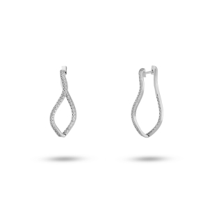 Brinco Argola em Ouro Branco 18K com Diamantes  