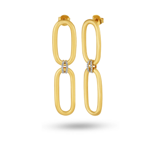 Brinco Argola em Ouro Amarelo 18K com Diamantes  