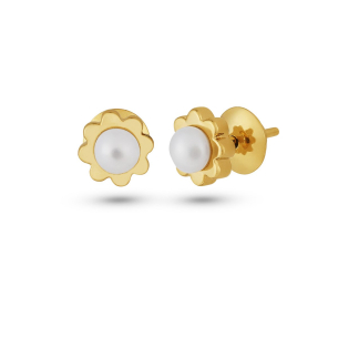 Brinco Infantil em Ouro Amarelo 18K com Pérola
